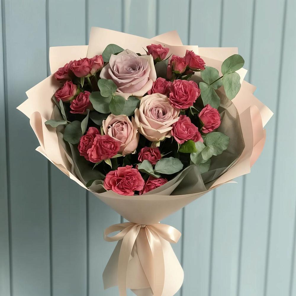 Букет цветов из: Гвоздики и Розы в Успенском Новгородской области