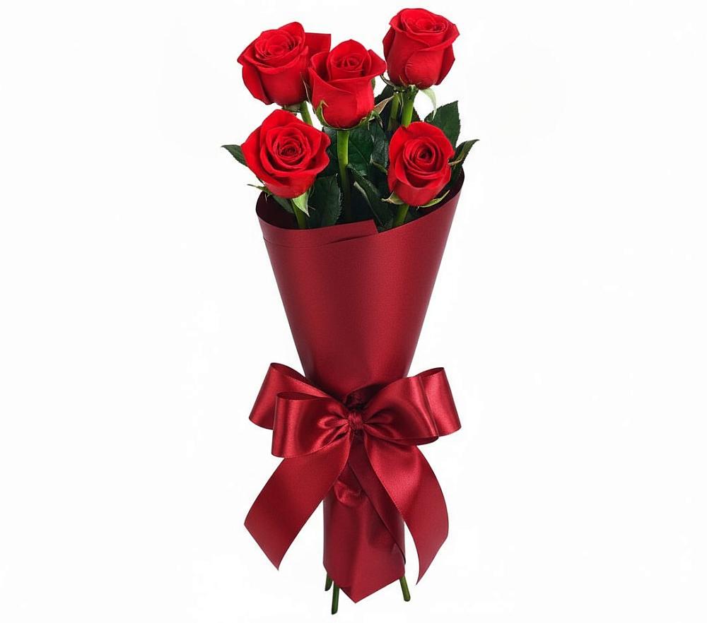 Букет 5 Красных роз Эдлесс Лав в Успенском Новгородской области