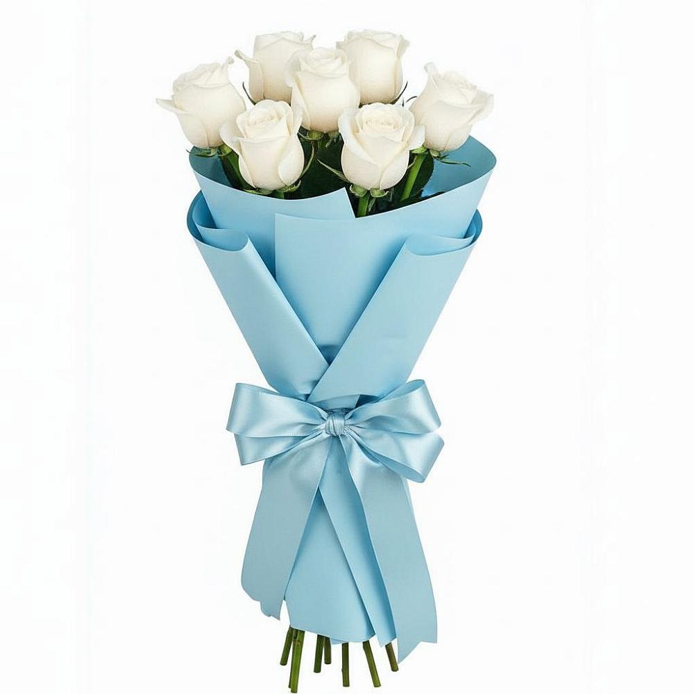 Букет 7 белых роз Проуд в Успенском Новгородской области