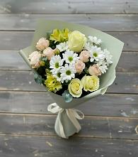Букет цветов из:  Альстромерии, Розы и Хризантемы в Успенском Новгородской области