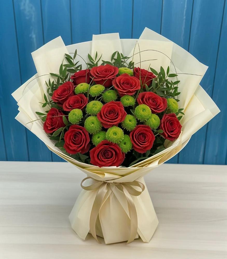 Букет цветов из: Розы и Хризантемы в Успенском Новгородской области